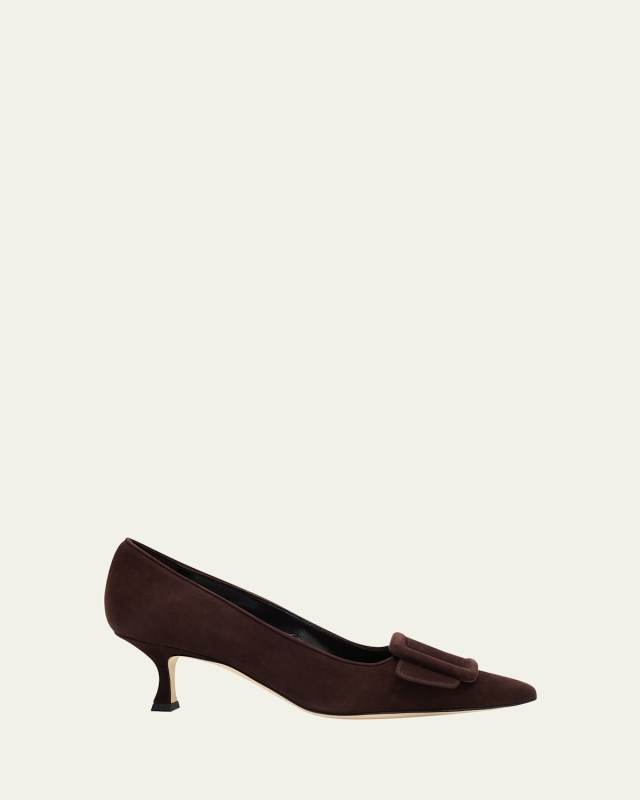 Maysale Suede Buckle Pumps